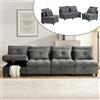 Trdlpyn [Divano modulare Cloud] Set di divani Modulari Separabili a 4 posti: liberamente combinabili+ Spazio di archiviazione sotto tutti i cuscini di seduta + rivestimento in Ciniglia, Divano Letto Soggiorno