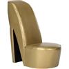 vidaXL Poltrona a Forma di Scarpa con Tacco Design Audace Moderna Comoda Imbottita Morbida Sedia Imbottita Arredo Casa in Similpelle Oro