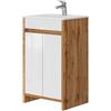 Vicco Set mobili bagno Lemgo, Rovere dorato 50 cm | 2 pezzi · Mobile sottolavabo · Lavabo