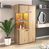 Azkoeesy Credenza con LED moderna, libreria, vetrina 150x77x45 cm