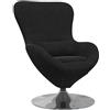 vidaXL Poltrona uovo Nero Velluto, Poltrona Moderna in Velluto, Sgabello Girevole Elegante, Comodo Sedile per il Soggiorno, Arredo Interno Chic