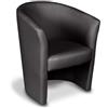 Bissolo Casa Poltrona Moon in Ecopelle Nera, Design Moderno, 64x63x76 cm, Seduta H.45, Rivestimento Nero con Piedini in Plastica