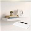 MAKA change your life quality MAKA Mensole da Parete in Mdf con Staffe a Scomparsa - Mensola Moderna Salvaspazio 60/80/90 cm - Colore Rovere, Bianco o Grigio - Spessore 4 cm - Mensole Decorative (Bianco, 80 cm)