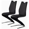 jiexi Mermaid Sedie da pranzo Set di 2, moderna cucina Sedie da pranzo Poltrone laterali imbottite senza braccioli in PU cuoio cuscino sedile e robuste gambe in metallo (2-nero)