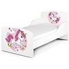leomark Letto per bambini in legno - Lovely Unicorn - lettino con materasso, mobili per bambini, rete a doghe, spazio per dormire 140x70 cm, Impronta UV
