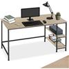 tectake® Scrivania per Computer - 120 x 60 x 75,5 cm - Tavolo per PC, Scrittoio Moderno, Scrivania Gaming per Computer Fisso, Tavolo da Lavoro, Salvaspazio - Legno Industriale Chiaro, Rovere Sonoma