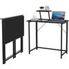 Utlenianie Scrivania Pieghevole con Supporto per Monitor Rimovibile, Tavolo Pieghevole per PC, 80x45x74cm Tavolo per Computer, Piccola Scrivania, Tavolo da Studio Porta PC Stabile e Salvaspazio(nero-A)