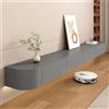 HYANXUE Supporto TV Sospeso, Mensole TV A Parete Con Anta, Console Multimediale, Mobile Sospeso Grande Panca Portaoggetti Sotto La (Grey,200CM/78.7)