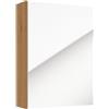 Deftrans Armadio pensile con specchio, 60 x 50 x 15 cm, in rovere artigianale, sottile e moderno