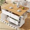 Huayz Isola della cucina, carrello da cucina con piano di lavoro pieghevole, ruote e gambe in legno intercambiabili, 2 ante e 3 cassetti, armadio a buffet, tavolo a isola per cucina e sala da pranzo