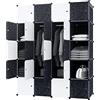 YRHome Sistema di scaffalatura fai da te, armadietto con porta a incastro, colore nero e bianco (20 scatole con armadio)