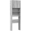 vidaXL Mobile Lavatrice Grigio Sonoma 64x24x190 cm Legno Multistrato, mobiletto per lavatrice, armadio lavanderia, mobiletto per il bagno