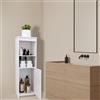 LANTUS Mobile portaoggetti per WC, armadio, mensola regolabile, gambe resistenti all'acqua, piccoli spazi, piccolo armadio da bagno per bagno, soggiorno, 25 x 20 x 80 cm, bianco