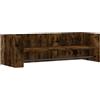 vidaXL Mensola a Muro Rovere Fumo 100x35x30,5 cm Legno Multistrato, mensola a cubo da parete, scaffale a parete, scaffale pensile, scaffale a muro