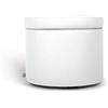 ARKETICOM, Pouf Contenitore in Ecopelle Rotondo, Poggiapiedi e Seduta (42 D x 42 H, Bianco)