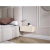 3E 3xE living.com Comodino sospeso con cassetto - frontale scanalato, listelli - colore: Cachemire, 40 x 20 x 16 cm