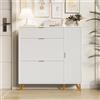 DAHUEN mobile Scarpe, portaoggetti con 3 ante e 1 porta, armadio grande capacità per mobili d'ingresso e soggiorno, 110 x 24 x 111,5 cm, bianco (bianco, 110 x 24 x 111,5 cm)