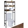 tectake® Scaffale da Bagno Alto, Stile Industriale, Tre Ripiani con Bordi a Listello, Scaffale Salvaspazio, Ideale per Bagno, Cucina, Libreria, 67x25x165,5cm - Legno Industriale Scuro, Rustico