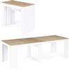 IDMarket - Consolle allungabile ORLANDO, 10 persone, 235 cm, finitura legno bianco e faggio