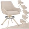 Goeurvant Set di 6 sedie da pranzo girevoli con bracciolo, girevole a 360°, in lino, con struttura in metallo beige e schienale per sala da pranzo, soggiorno, ufficio, beige