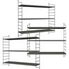 [en.casa] Set di 3 Scaffali da Parete Scaffali Pensili a 3 Ripiani Regolabili in Altezza Mensole da Muro in Acciaio 50 x 60 x 15 cm - Antracite