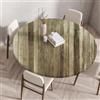 Treer Modello Tavola Legno Tovaglia Rotondo Antimacchia, Mollettone Tavolo Rotondo in Poliestere con Bordo Eelastico, Rotondo Antiscivolo Tovaglia Tonda per Picnic Cucina (120cm,Verde Salvia)