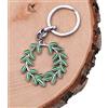Viale Magico Corona di Alloro Portachiavi bomboniere Laurea Kit 10 Articoli in Diversi Modelli (Corona di Alloro Verde)