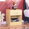Vida Designs Pino Comodino, 1 cassetti con Maniglie in Metallo e corridori, Sistema Unico con Guide, Riano mobili per Camera da Letto, Pino