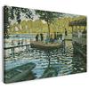 Printed Paintings Stampa su Tela (120x80cm): Claude Monet - Bagni a La Grenouillère (1869)