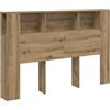 vidaXL Mobiletto con testiera in rovere artigianale 160x18,5x103,5 cm in legno ingegnerizzato