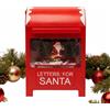 Area illumina Cassetta Postale Natalizia con Luci, Musica e Neve, Rossa, 15x11,8x23 cm, Alimentazione USB o Batterie, Decorazione Natalizia per Interni (Babbo Natale)