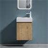 doporro Mobile Bagno Sospeso con Lavabo Set di Mobili da Bagno, Mobile Sottolavabo per WC Ospiti 46x26x63cm Marrone chiaro, Pisa02