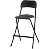 Ikea Franklin Sgabello da Bar con schienale Pieghevole Nero 24 3/4 504.064.65