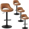 EUGAD Sgabelli da Bar Set di 4, con Schienale, Girevole 360°, Marrone