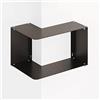 MB Mensola componibile da muro ad angolo e spigolo, made in Italy - Scaffale a parete di metallo per cucina, camera da letto, soggiorno. Colore nero.