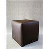 AM design Pouf, POUFF, Puff, PUF, CUBO, Cucitura Doppia, Ecopelle, Eco-Pelle, POGGIAPIEDI, Seduta, Design, Made in Italy (Marrone)