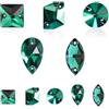 Brillabenny - 20 Pietre Cristallo Mix Alta qualità Doppio Foro da Cucire, Strass per Decorazione Abito Vestito Cerimonia Danza Pattinaggio (Verde Smeraldo)