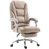 CLP Sedia Ufficio Pacific In Stoffa I Poltrona Direzionale Ergonomica Imbottita Con Poggiapiedi Carico Max 150 KG, Colore:tortora
