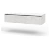 AQA DESIGN base portalavabo con top 1 cassetto, mobile sotto lavabo bagno, nr1 cassetto con scorrimento e chiusura soft close, mobile sottolavabo Made in Italy - Bianco - 120x45x27 cm