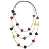 PASSIONE Collana in corda con CUORI in vera pelle - Collana multistrato (3 giri) - Realizzata a mano in Italia (Alba)