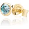 NKlaus 5,0mm 375 oro giallo 9 carati orecchini a perno singoli cristallo zircone acquamarina farfalla chiusura signore ragazze 13056