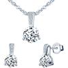 Yumilok collane da donne S925 orecchini a perno in argento sterling, collane con zirconi che include ciondolo e orecchini, per donne e ragazze.