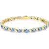 FANCIME Bracciale Tennis da Donna 14K Placcato Oro con Pietre Preziose, Bracciale Tennis in Argento Sterling 925 con Pietra di Nascita, Gioielli da Regalo per Donne e Ragazze, Lunghezza 19 cm, 19 cm