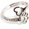 BLUSUPERSHOP anello argento 925 CUORE E ZAMPA CANE GATTO CON NOME INCISO DEL TUO CUCCIOLO, REGOLABILE,COLORE ARGENTO O ORO