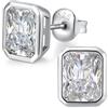 Miaofu Orecchini Uomo Diamante Donna Argento 925 Diamante Brillanti Grande Zirconi Brillanti Orecchino Uomo E766-7