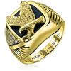 Bling Jewelry Personalizza L'Anello Sigillo Quadrato Nero Patriottico Usa Con Aquila Calva Americana Per Uomo Taglia Grande Placcato Oro In Acciaio Inossidabile Tonalità Argento Inciso Su Misura