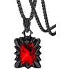 FaithHeart Rubino Pietra Preziosa Collana Nera Collana Artiglio di Drago 55+5 CM Collana Uomo Accaio Gotico Punk Impermeabile e Anallergico Regalo Compleanno Natale