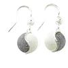Filu & Trama ORECCHINI CORBULA BICOLORE PENDENTE FILIGRANA SARDA ARGENTO GIOIELLI SARDI DONNA bianco brunito