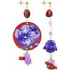 Lebole Maison Lebole Gioielli Orecchini da Donna Mix&Match The Circle Fiore Viola Fondo Rosso Classico Rubino