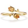 PERIMADE Anello a tulipani da donna con opale citrino, regolabile, impilabile con fiore di tulipano, anello aperto, placcato oro, ipoallergenico, argento Sterling 925, gioiello per compleanno